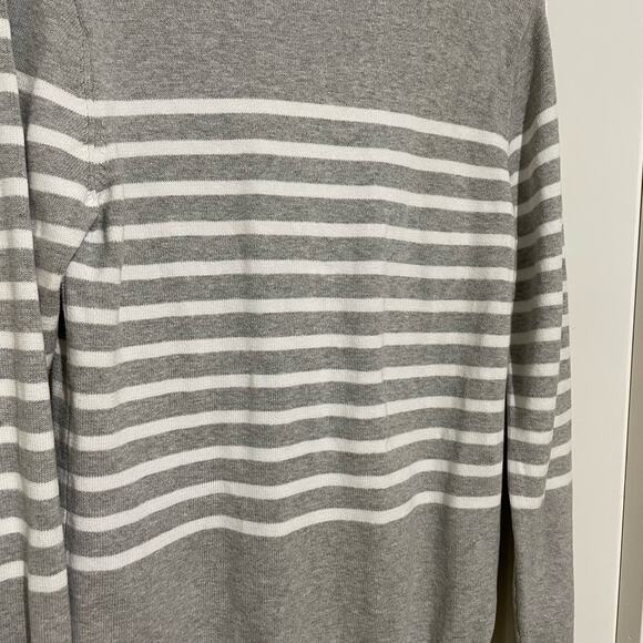 Vintage American Rag Grey and White Striped Button Up Cardigan Size Medium - Picture 8 of 8